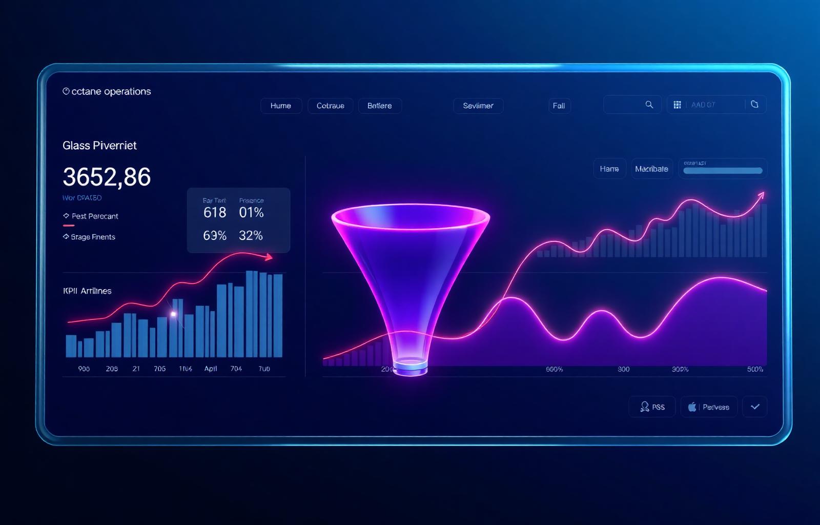 Glass revenue operations dashboard